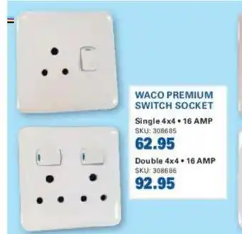 Cashbuild Waco Premium Switch Socket Single 4x4*16Amp offer