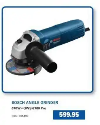 Cashbuild Bosch Angle Grinder 670W/GWS 6700 pro offer