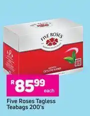 Game Five Roses Tagless Teabags-200's Pack Each offer