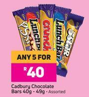 Game Cadbury Chocolate Bars (Assorted)-For Any 5 x 40g/49g offer