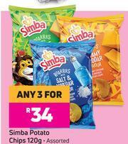 Game Simba Potato Chips (Assorted)-For Any 3 x 120g offer