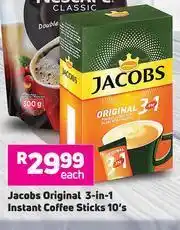 Game Jacobs Original 3 In 1 Instant Coffee Sticks-10's Each offer
