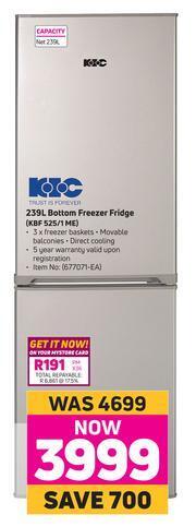 Game KIC 239L Bottom Freezer Fridge KBF 525/1 ME offer