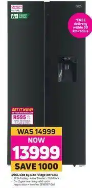 Game Defy 496L Side By Side Fridge DFF456 offer