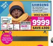 Game Samsung 145cm (58") UHD Smart TV 58TU7000 Plus 2.0 Ch Soundbar T400 offer
