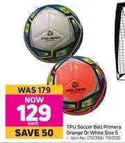 Game TPU Soccer Ball Primera Orange Or White Size 5-Each offer