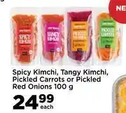 Food Lover's Market Spicy Kimchi, Tangy Kimchi, Pickled Carrots Or Pickled Red Onions-100g Each offer