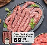Food Lover's Market Cape Black Angus Boerewors-500g Per Pack offer