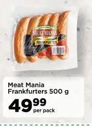 Food Lover's Market Meat Mania Frankfurters-500g Per Pack offer