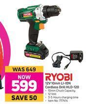 Game Ryobi 12V 10mm Li-Ion Cordless Drill HLD-120 offer