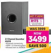 Game Hisense 2.1 Channel Soundbar HS219 offer