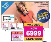 Game Samsung 43" UHD Smart TV 43TU7000 offer