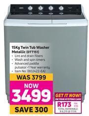 Game Defy 15Kg Twin Tub Washer Metallic DTT151 offer