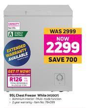 Game Hisense 95L Chest Freezer White H120CF offer