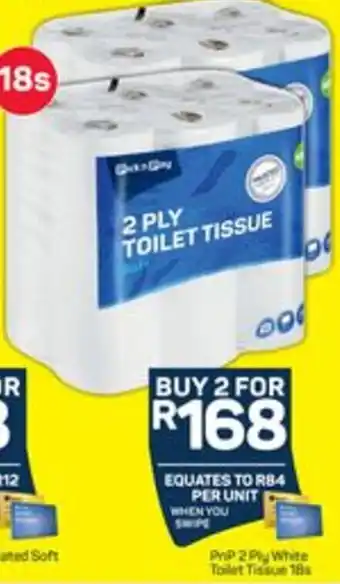Pick n Pay PnP 2 Ply White Toilet Tissue offer