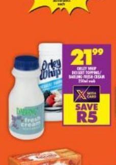 Shoprite Orley whip cream offer