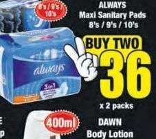 Boxer Always sanitary pads 2 offer