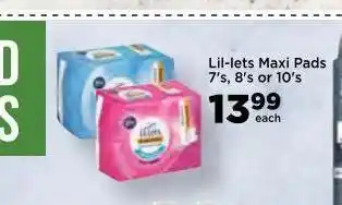 Food Lover's Market Lil-lets sanitary pads offer