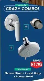 K Carrim Hansgrohe Shower Mixer + In Wall Body + Shower Head offer