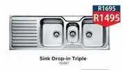 K Carrim Sink Drop In (Triple) offer