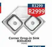 K Carrim Corner Drop In Sink 830 x 830 offer