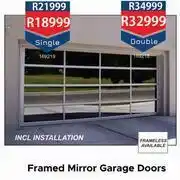 Framed Mirror Garage Door Single