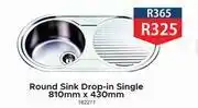 K Carrim Round Sink Drop In (Single) 810mm x 430mm offer