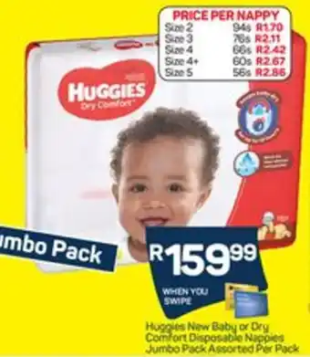 Pick n Pay Huggies New Baby or Dry Size3 76s offer