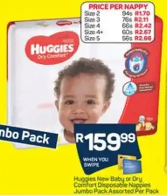 Pick n Pay Huggies New Baby or Dry Size4+ 60s offer