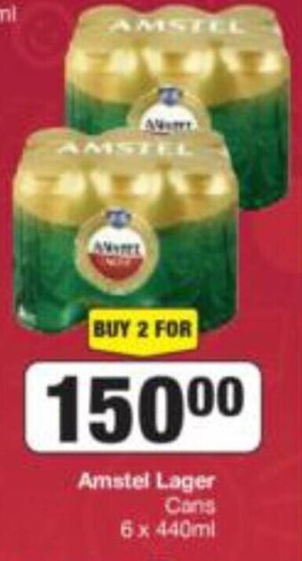 Spar Tops Amstel Lager Cans 6 x 440ml offer