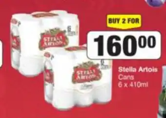 Spar Tops Stella Artois Cans 6 x 410ml offer