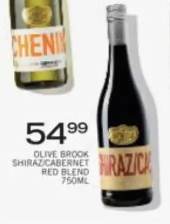 Spar Tops Olive Brook Shiraz/Cabernet Red Blend 750 ml offer