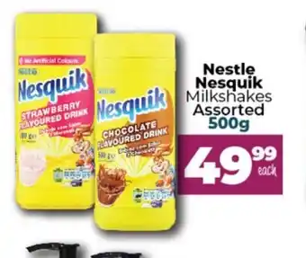 Take 'n Pay Nestle Nesquik Milk Shakes Assorted 500g offer