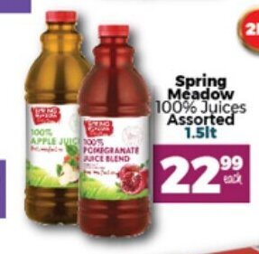 Take 'n Pay Spring Meadow 100% Juices Assorted 1.5lt offer