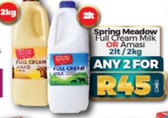 Take 'n Pay Spring Meadow Full Cream Milk or Amasi 2lt / 2kg offer