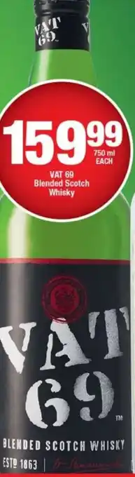OK Liquor Vat 69 Blended Scotch Whiskey 750 ml offer