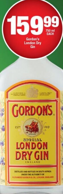 OK Liquor Gordon's London Dry Gin offer