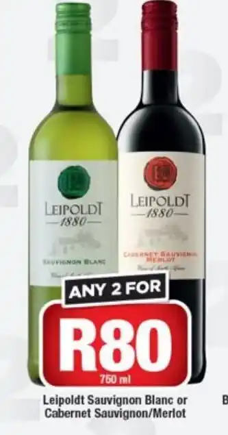 Leipoldt Sauvignon Blanc or Cabernet Sauvignon / Merlot