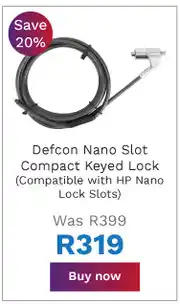 First Shop Targus Defcon Nano Slot Compact Keyed Lock (Compatible With HP Nano Lock Slots) offer