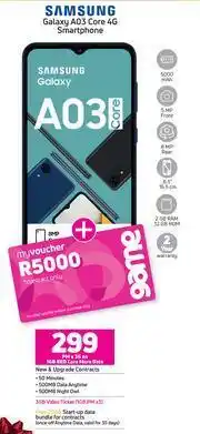 Game Samsung Galaxy A03 Core 4G Smartphone-On 1GB Red Core More Data offer