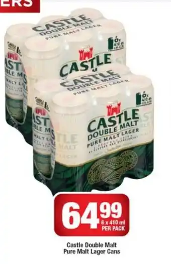 OK Liquor Castle Lite Double Malt Pure Malt Lager Cans 6x 410ml per pack offer