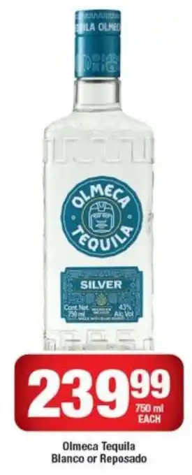 OK Liquor Olmeca Tequila Blanco or Reposado 750 ml each offer