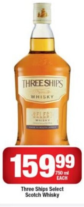 OK Liquor Three Ships Select Scotch Whisky 750 ml each offer