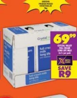 Shoprite Crystal valley milk offer