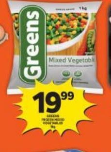 Greens frozen vegetables