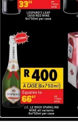 Shoprite Liquor J.c le roux sparkling wine offer
