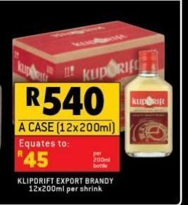 Shoprite Liquor Klipdrift brandy offer