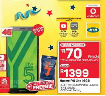 Pick n Pay Huawei Y5 16GB offer