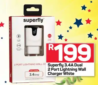 Pick n Pay Superfly 3.4A Dual 2 Port Lightning Wall Charger White offer
