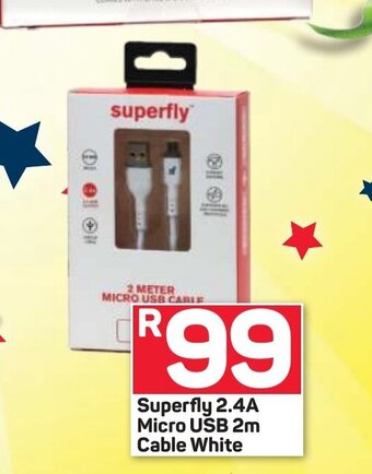 Pick n Pay Superfly 2.4A Micro USB 2m Cable White offer